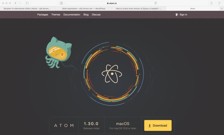 Atom.io mein neuer Editor – qlik.binom.net